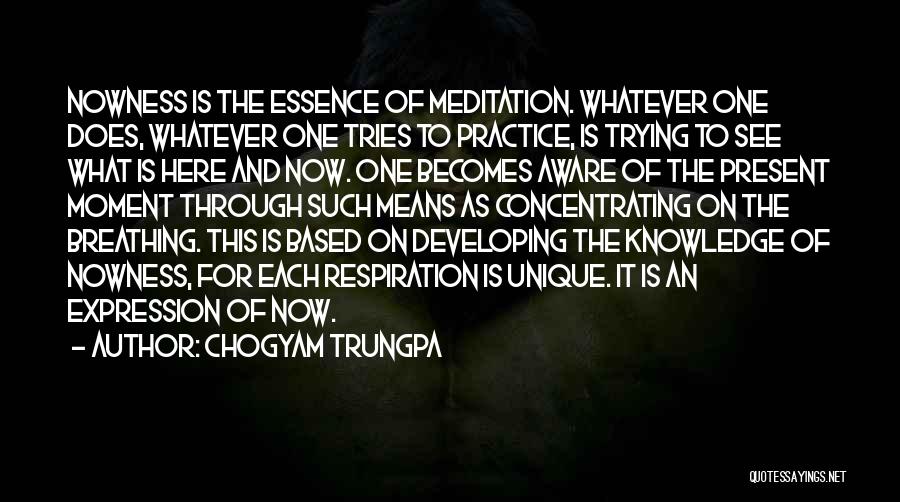 Concentrating On The Present Quotes By Chogyam Trungpa