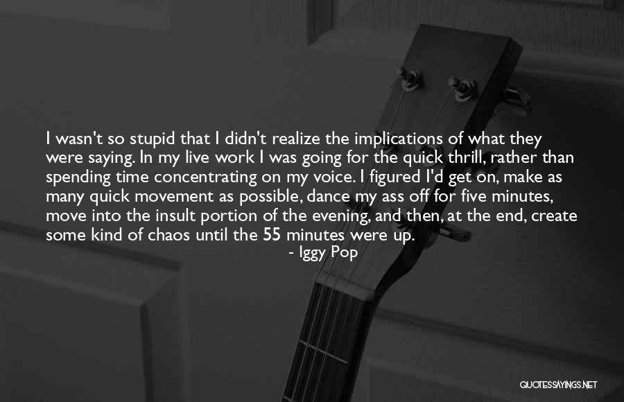 Concentrating On Work Quotes By Iggy Pop