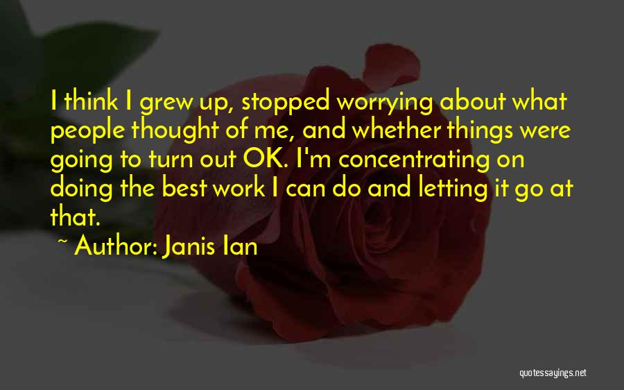 Concentrating On Work Quotes By Janis Ian