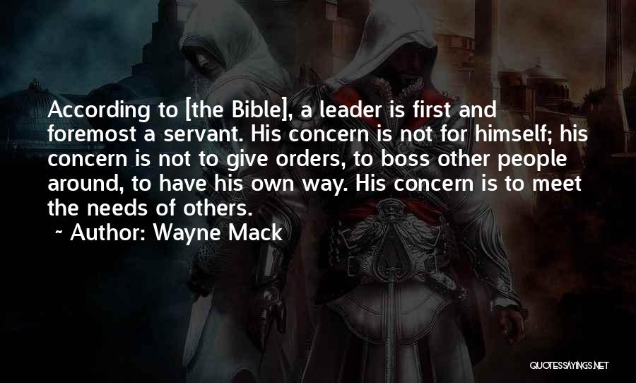 Concern For Others Quotes By Wayne Mack