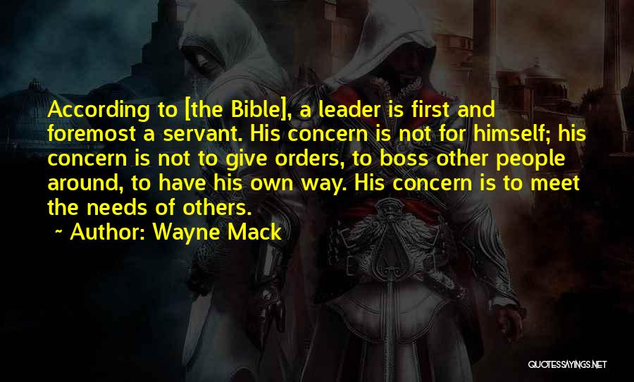 Concern To Others Quotes By Wayne Mack
