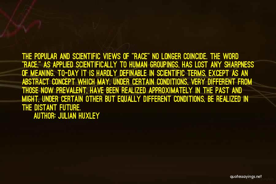 Conditions Applied Quotes By Julian Huxley