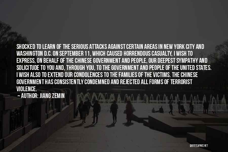 Condolences Quotes By Jiang Zemin