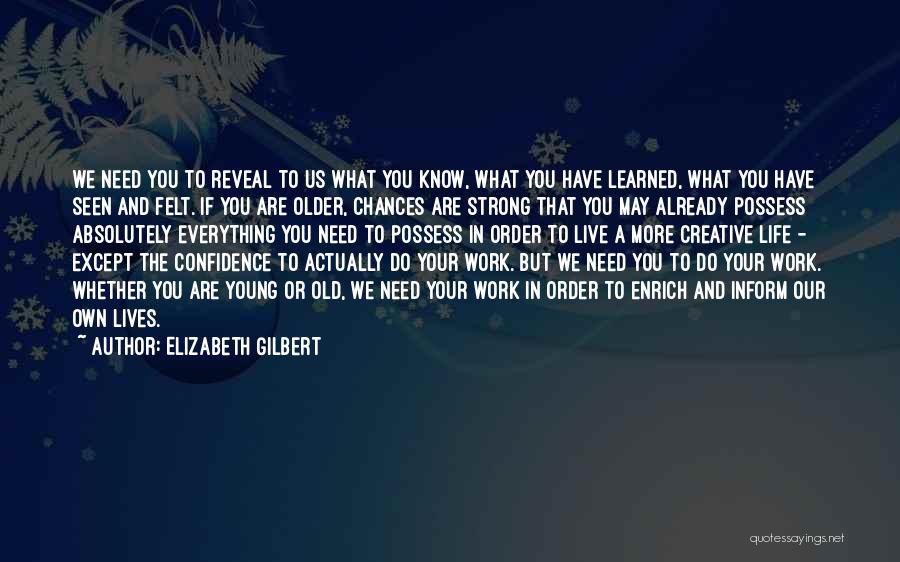 Confidence And Strong Quotes By Elizabeth Gilbert