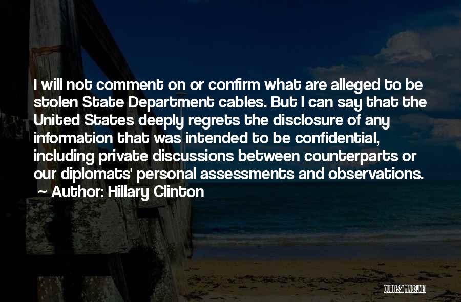 Confidential Quotes By Hillary Clinton