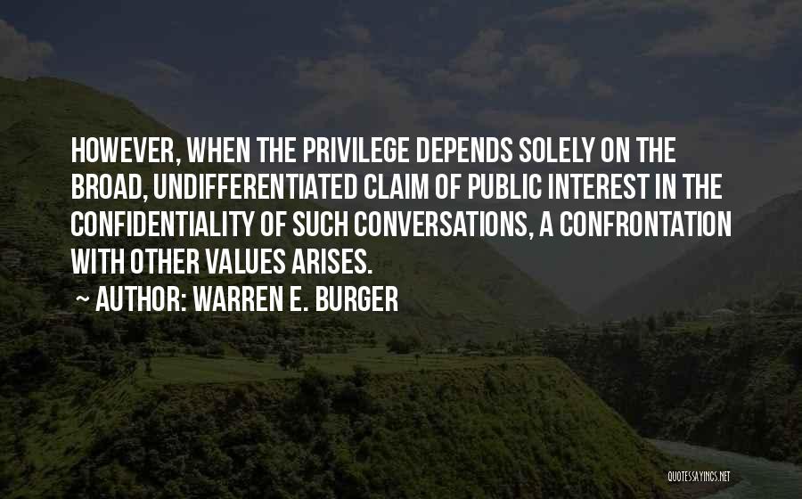 Confidentiality Quotes By Warren E. Burger
