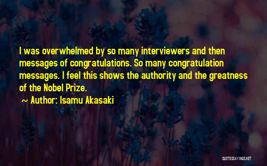 Congratulation Quotes By Isamu Akasaki