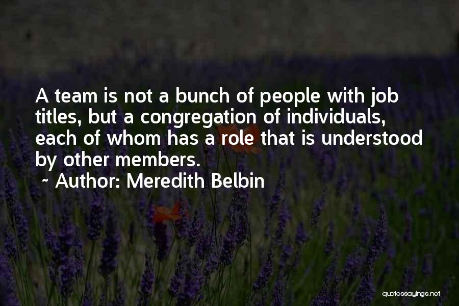 Congregation Quotes By Meredith Belbin