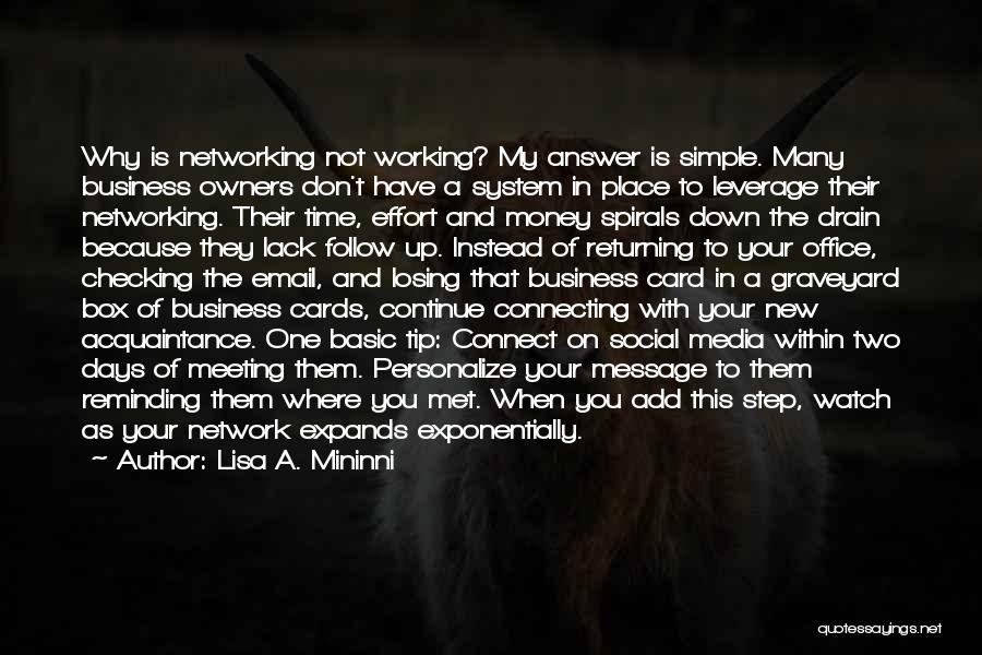 Connecting Business Quotes By Lisa A. Mininni