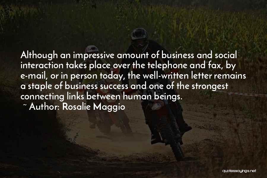 Connecting Business Quotes By Rosalie Maggio