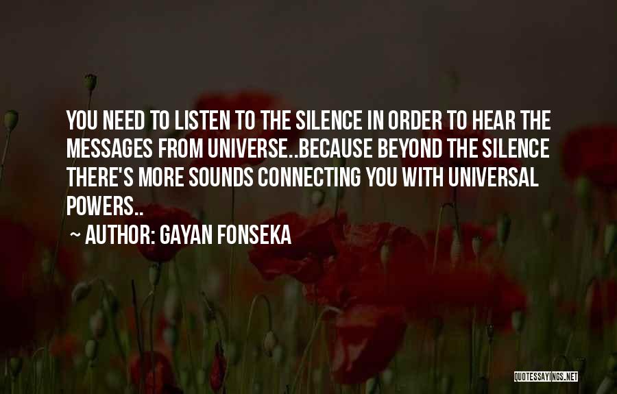 Connecting With The Universe Quotes By Gayan Fonseka