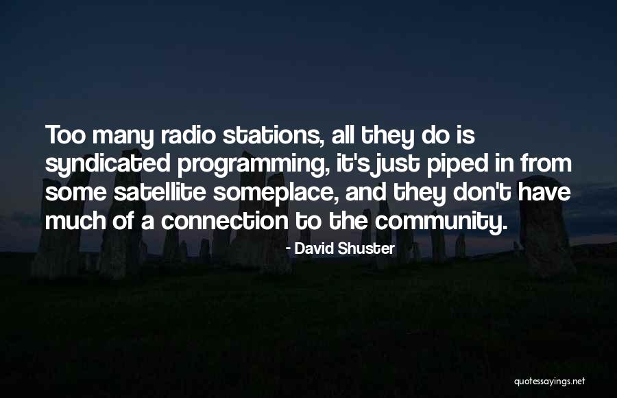 Connection And Community Quotes By David Shuster