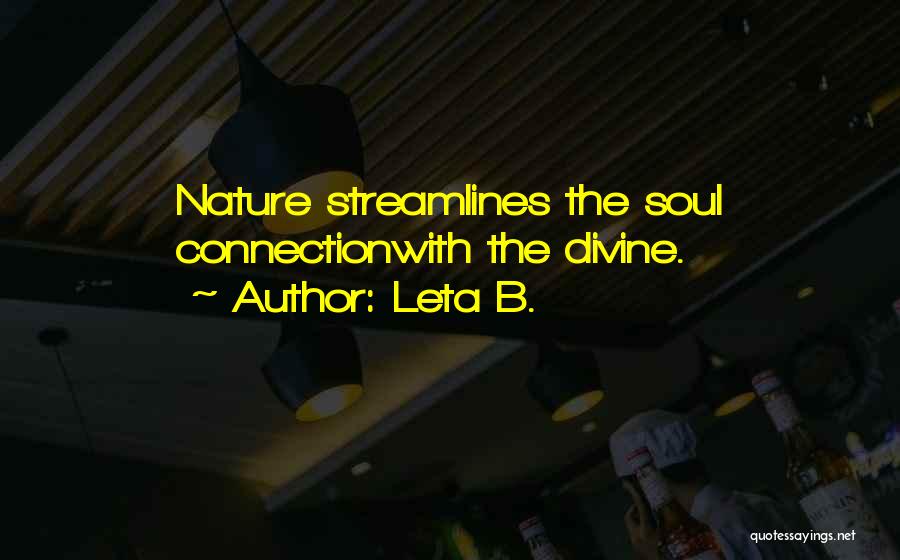 Connection With Nature Quotes By Leta B.