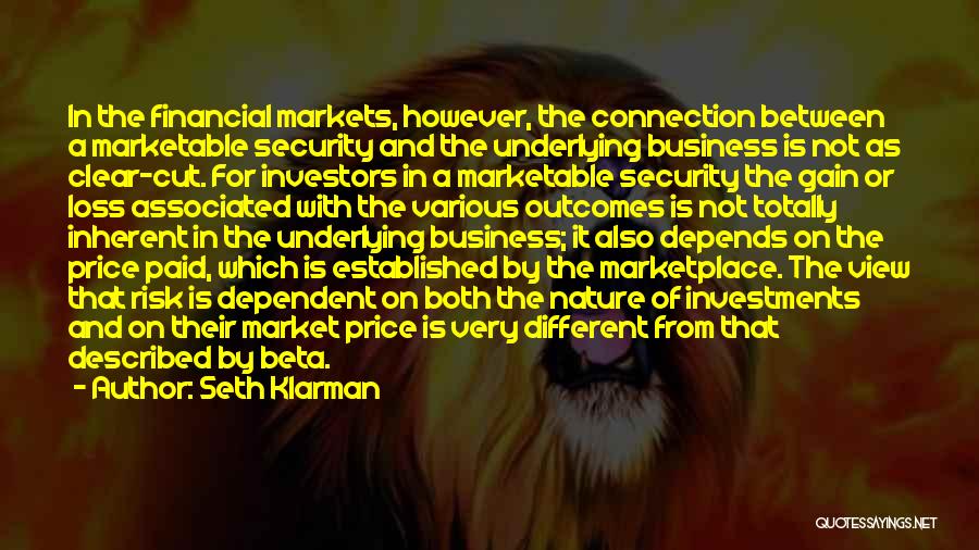 Connection With Nature Quotes By Seth Klarman