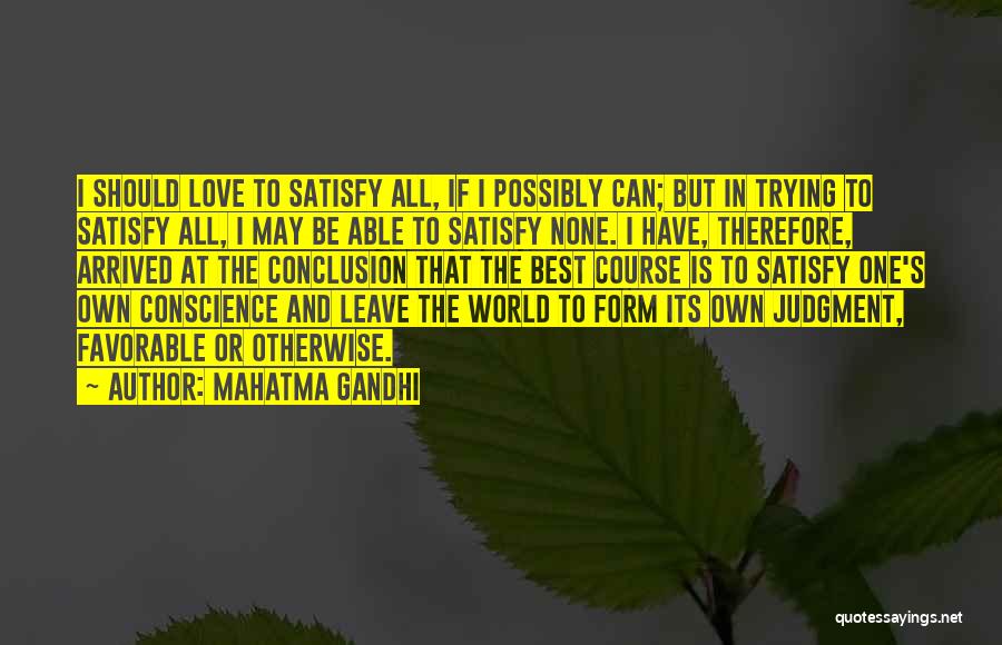 Conscience In Love Quotes By Mahatma Gandhi