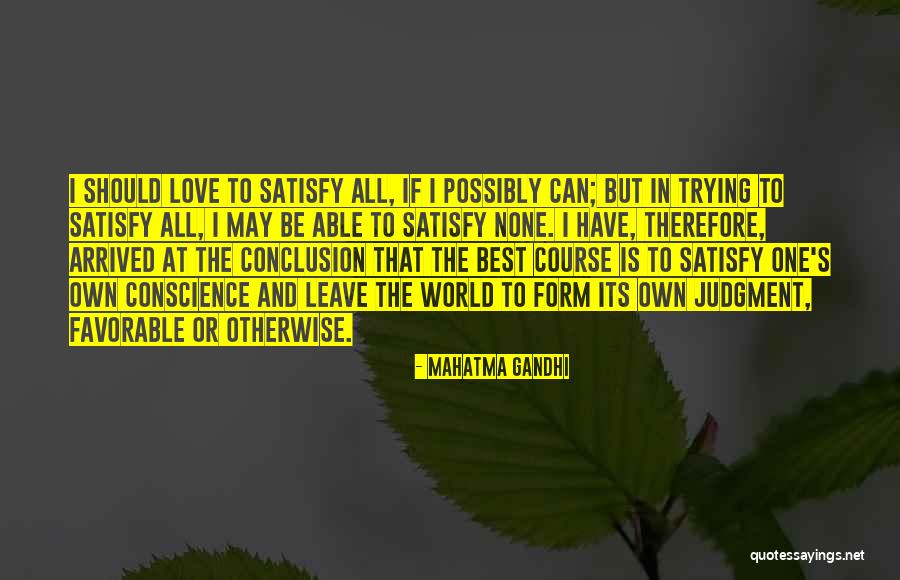 Conscience In Love Quotes By Mahatma Gandhi