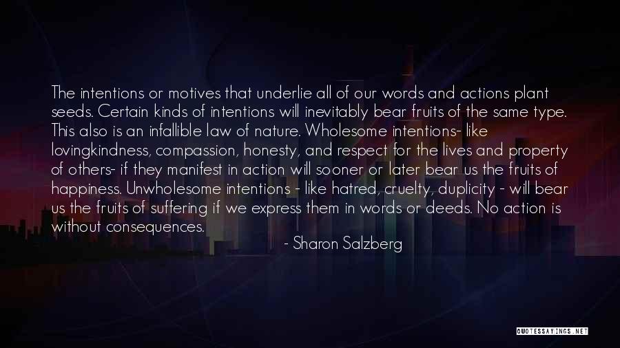 Consequences Of Our Actions Quotes By Sharon Salzberg Consequences Of Our Actions Quotes By Sharon Salzberg