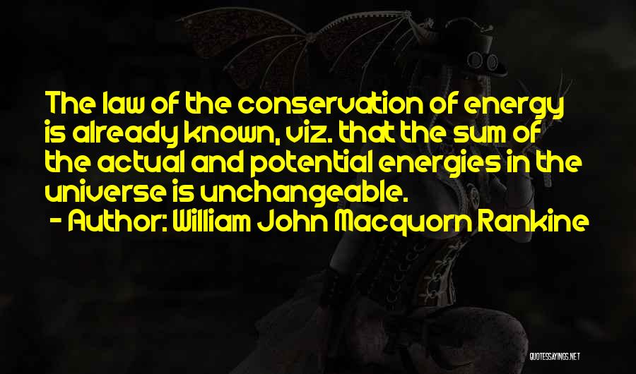 Conservation Of Energy Quotes By William John Macquorn Rankine