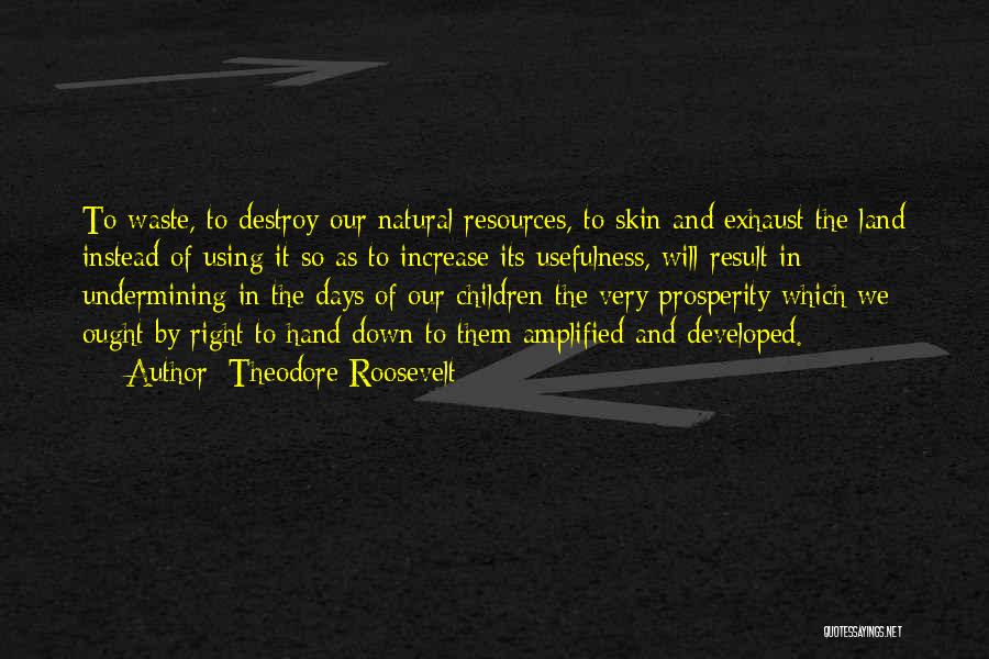 Conservation Of The Environment Quotes By Theodore Roosevelt