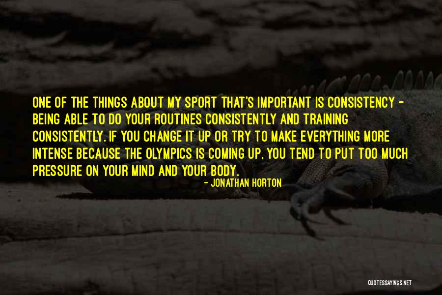 Consistency In Sports Quotes By Jonathan Horton Consistency In Sports Quotes By Jonathan Horton