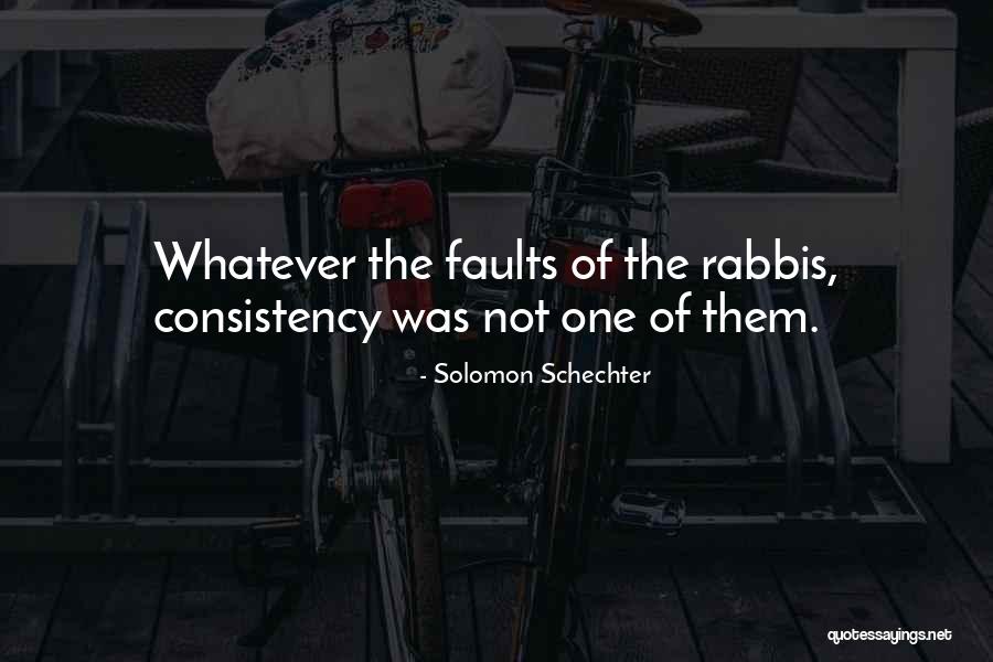 Consistency Quotes By Solomon Schechter