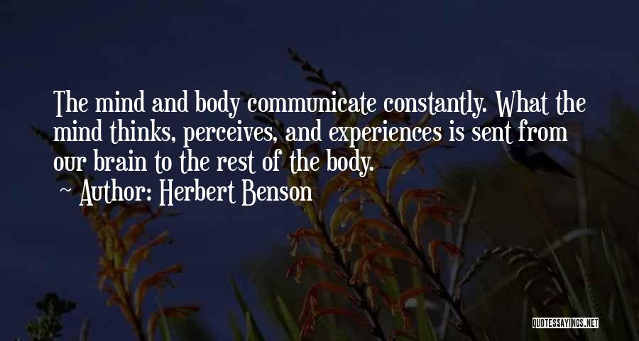 Constantly Thinking Quotes By Herbert Benson