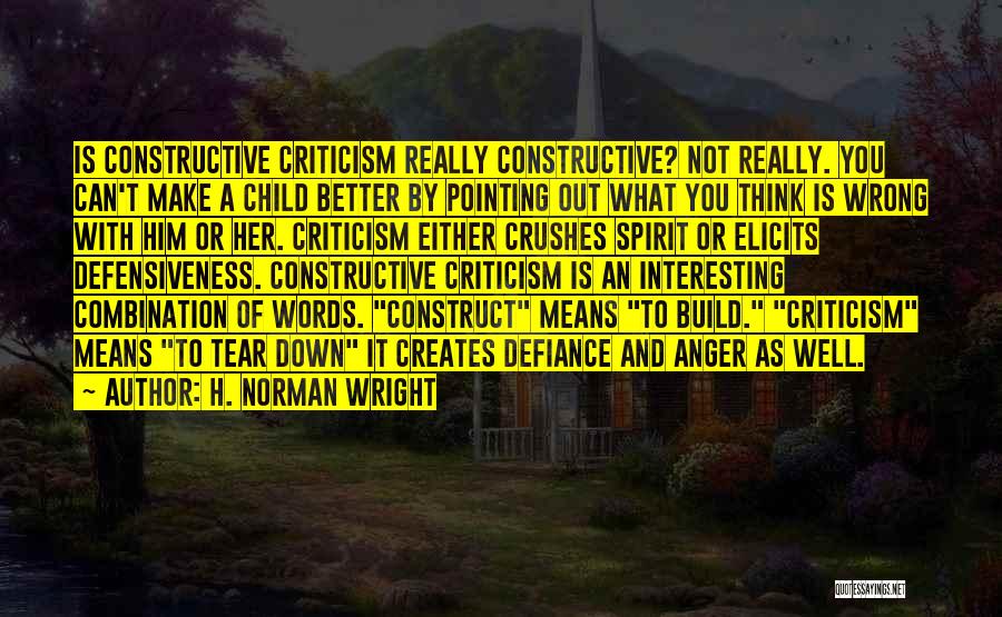 Constructive Anger Quotes By H. Norman Wright