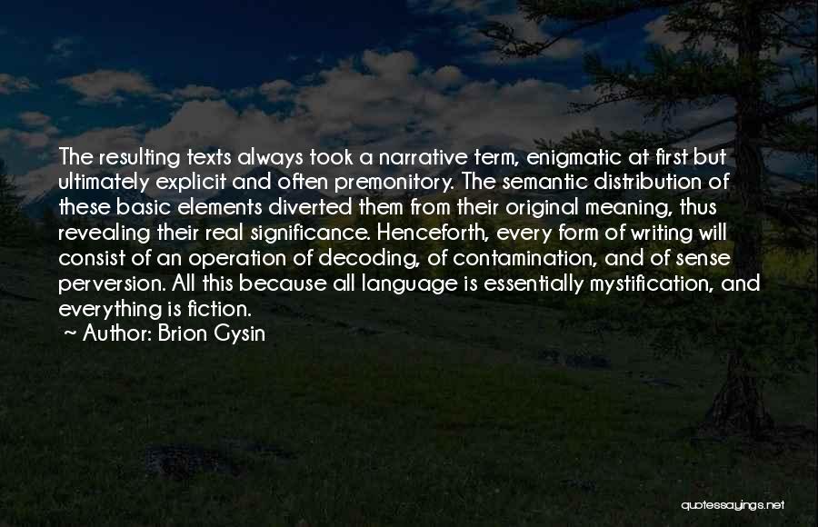 Contamination Quotes By Brion Gysin