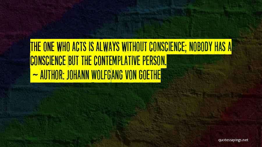 Contemplative Quotes By Johann Wolfgang Von Goethe