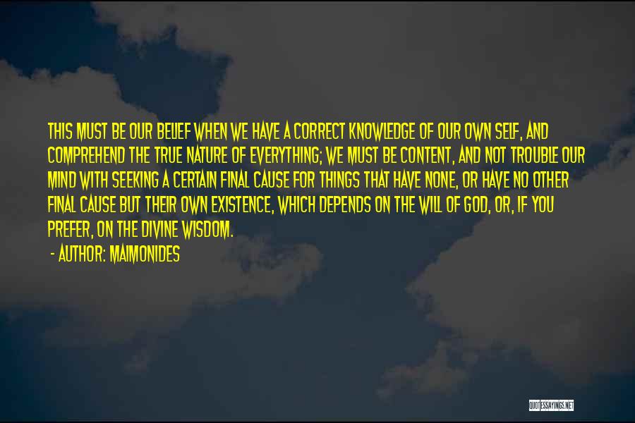 Content With God Quotes By Maimonides