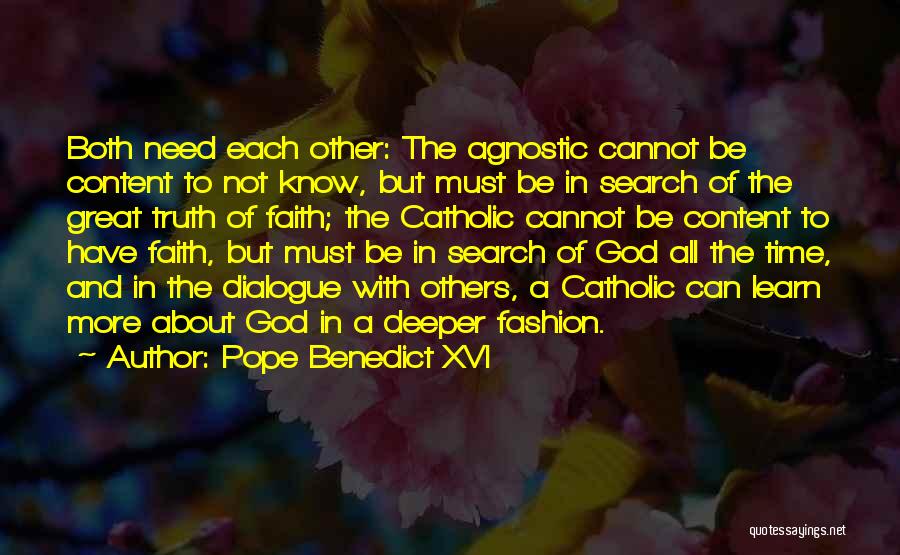 Content With God Quotes By Pope Benedict XVI