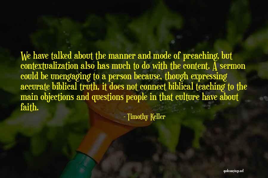 Contextualization Quotes By Timothy Keller