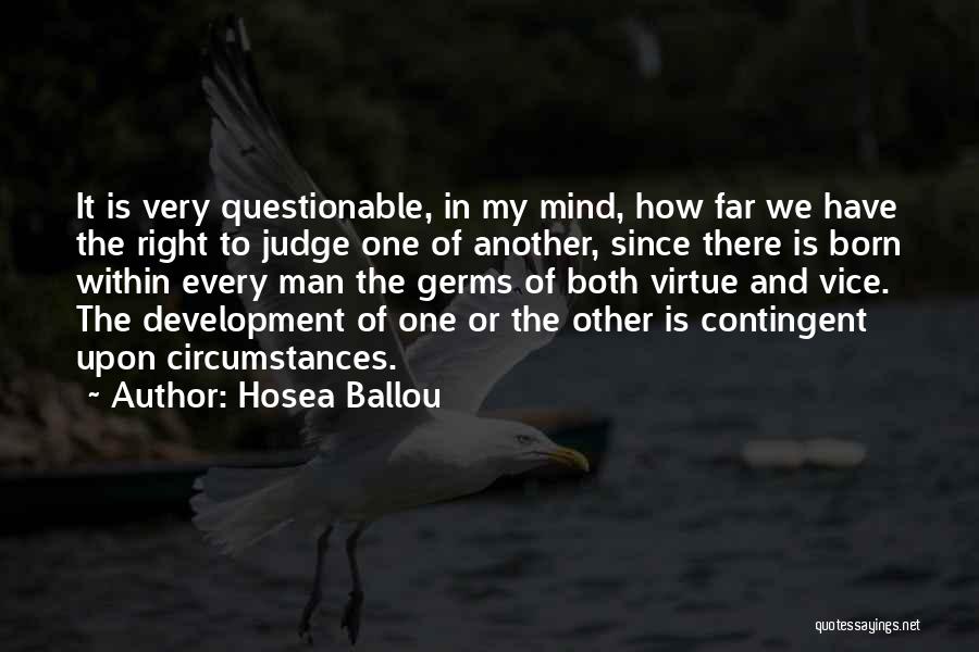 Contingent Quotes By Hosea Ballou