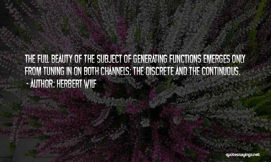 Continuous Quotes By Herbert Wilf