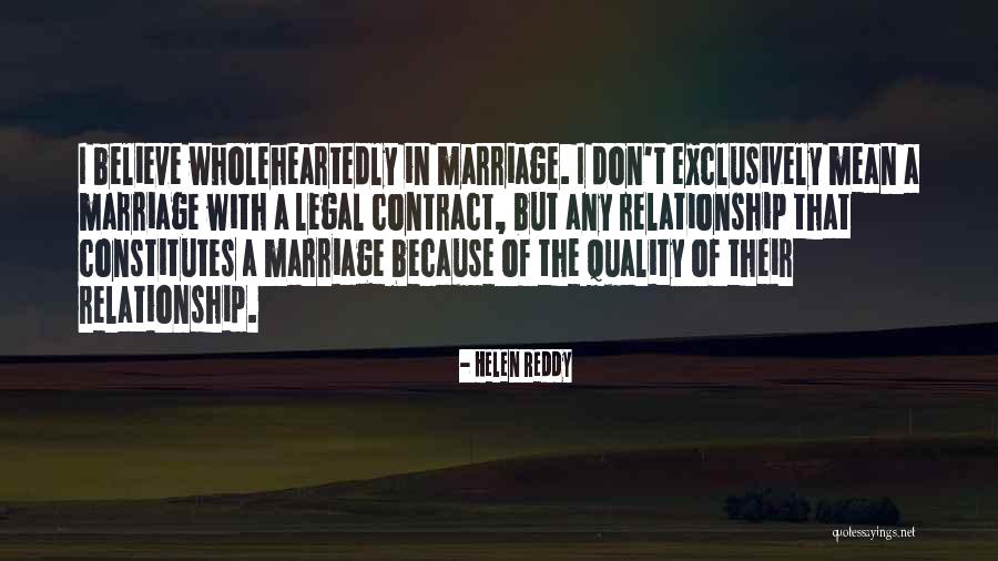 Contract Relationship Quotes By Helen Reddy