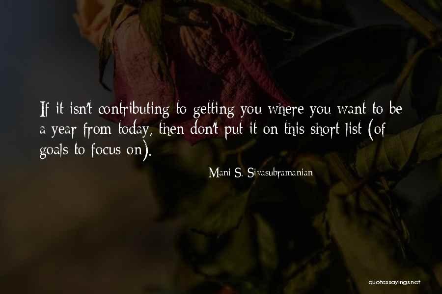 Contributing Quotes By Mani S. Sivasubramanian Contributing Quotes By Mani S. Sivasubramanian
