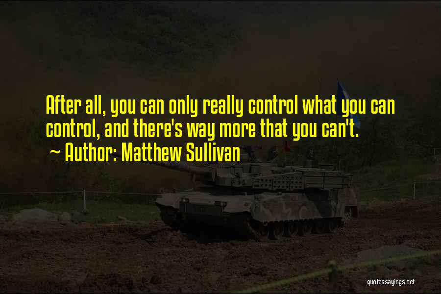 Control Only What You Can Quotes By Matthew Sullivan