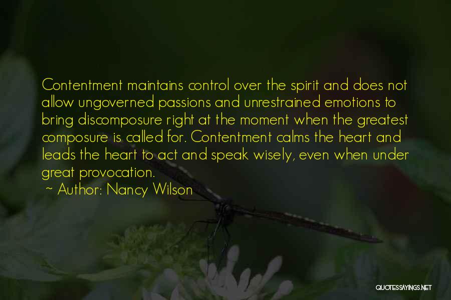 Control Over Emotions Quotes By Nancy Wilson