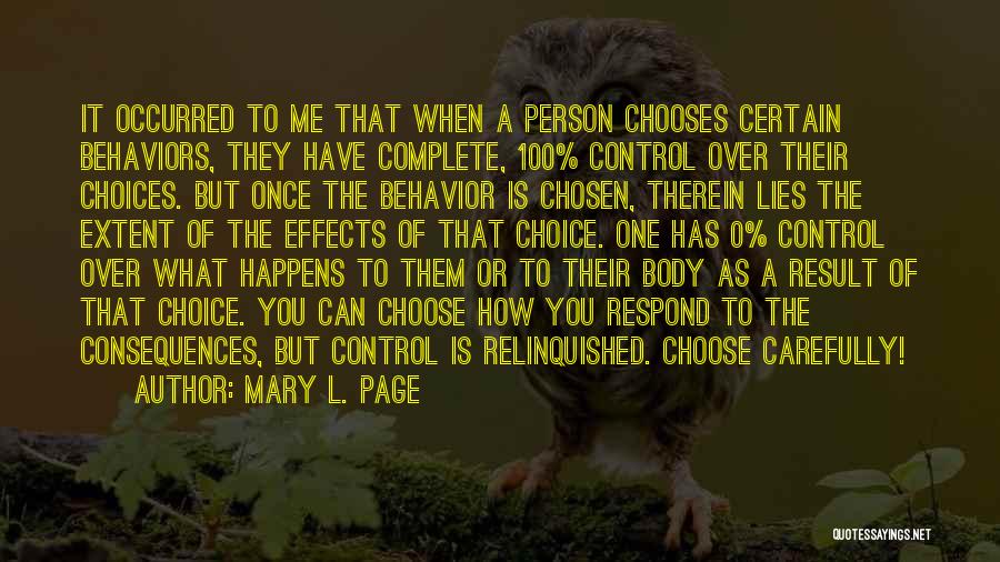 Control Over You Quotes By Mary L. Page
