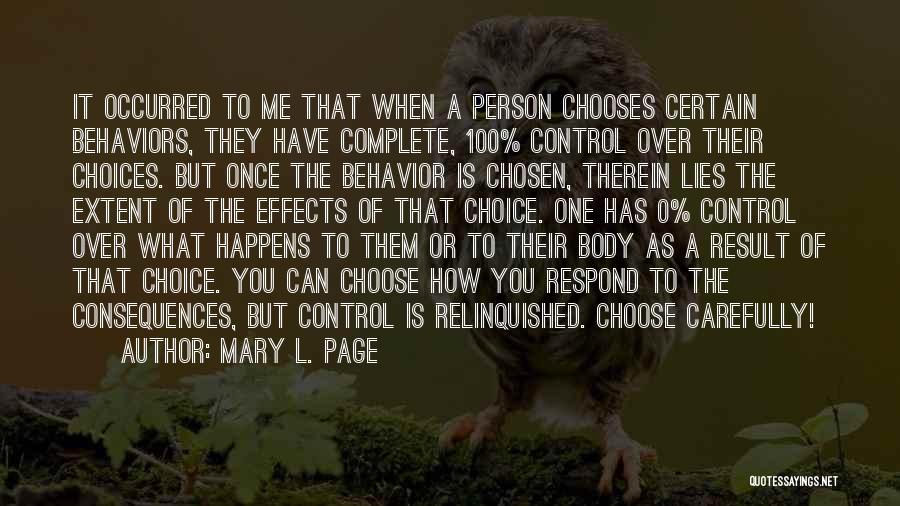 Control Quotes By Mary L. Page