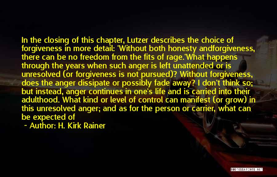 Control The Anger Quotes By H. Kirk Rainer