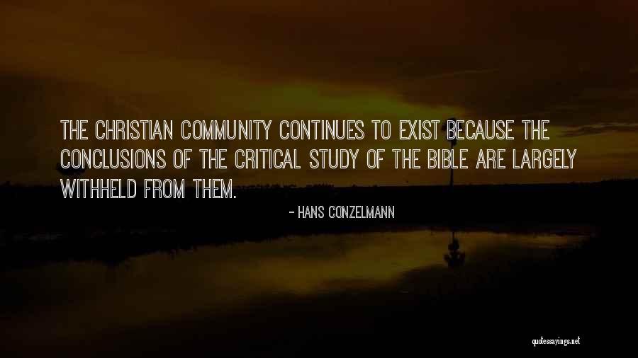 Conzelmann Community Quotes By Hans Conzelmann Conzelmann Community Quotes By Hans Conzelmann