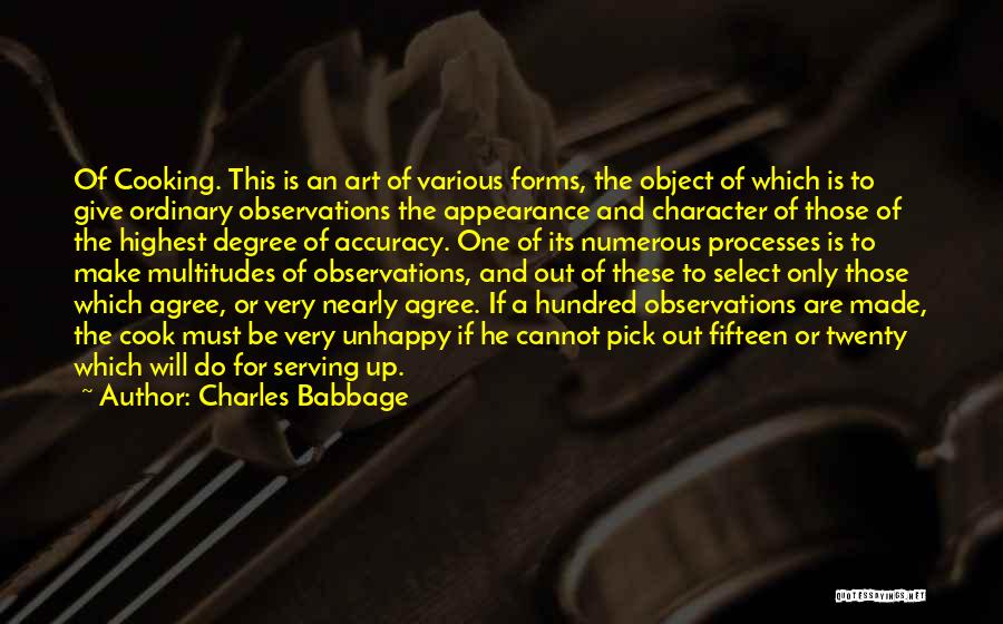 Cooking For One Quotes By Charles Babbage