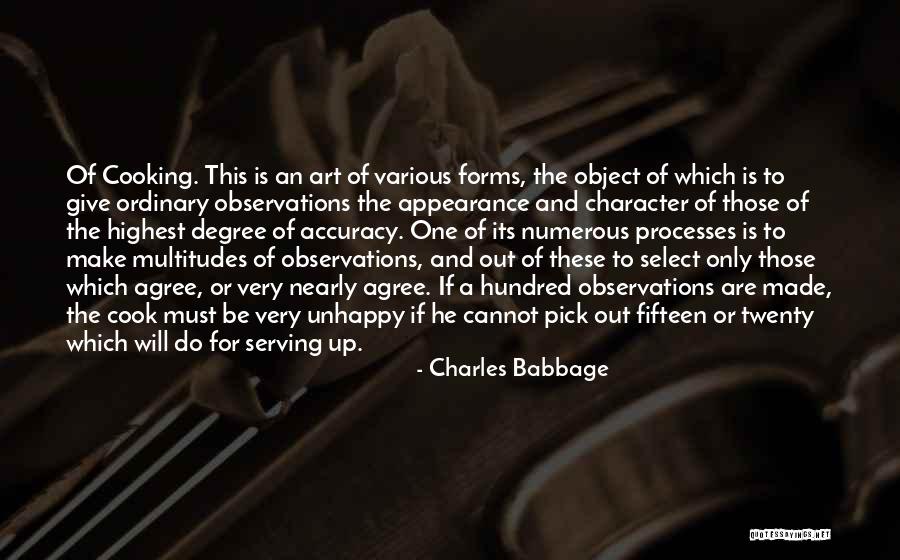 Cooking Is Art Quotes By Charles Babbage