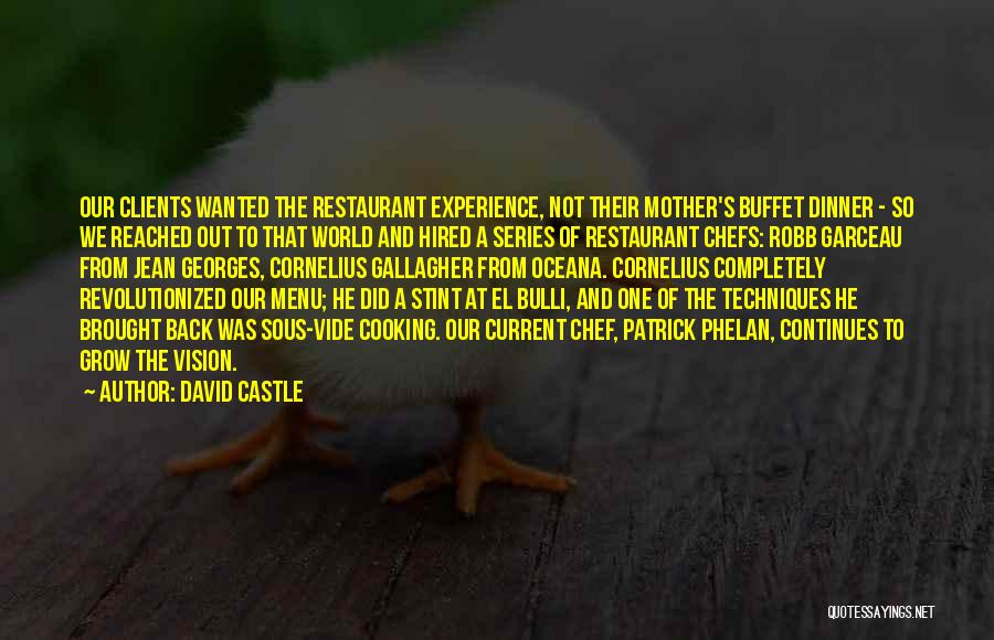 Cooking With Mother Quotes By David Castle