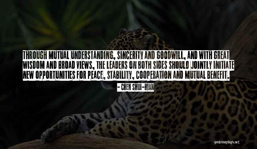 Cooperation Peace Quotes By Chen Shui-bian Cooperation Peace Quotes By Chen Shui-bian