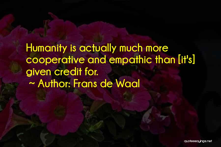 Cooperative Quotes By Frans De Waal