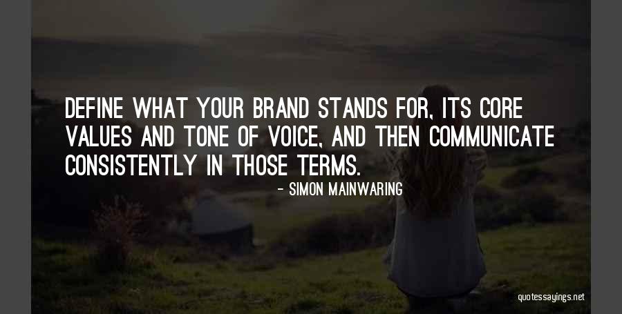 Core Values Quotes By Simon Mainwaring