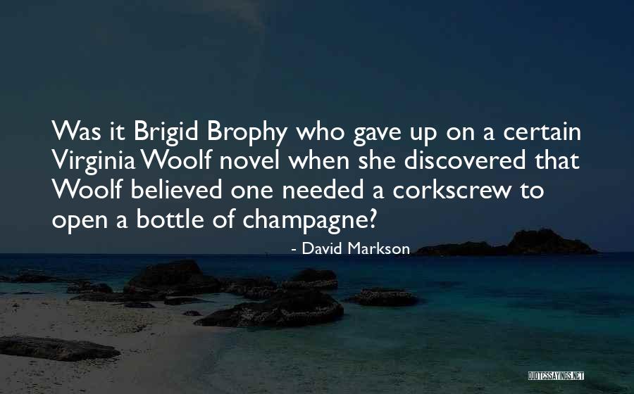 Corkscrew Quotes By David Markson Corkscrew Quotes By David Markson