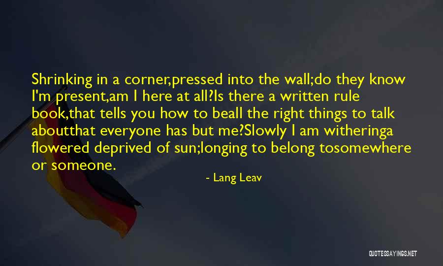 Corner Or Wall Quotes By Lang Leav Corner Or Wall Quotes By Lang Leav